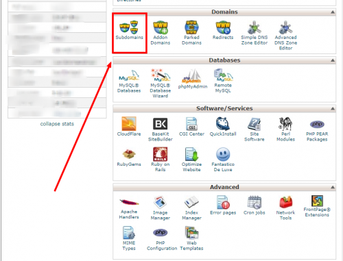 cPanel Subdomain